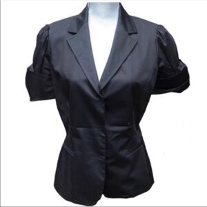 Elie Tahari Black Puffy Sleeve Jacket Size 8
